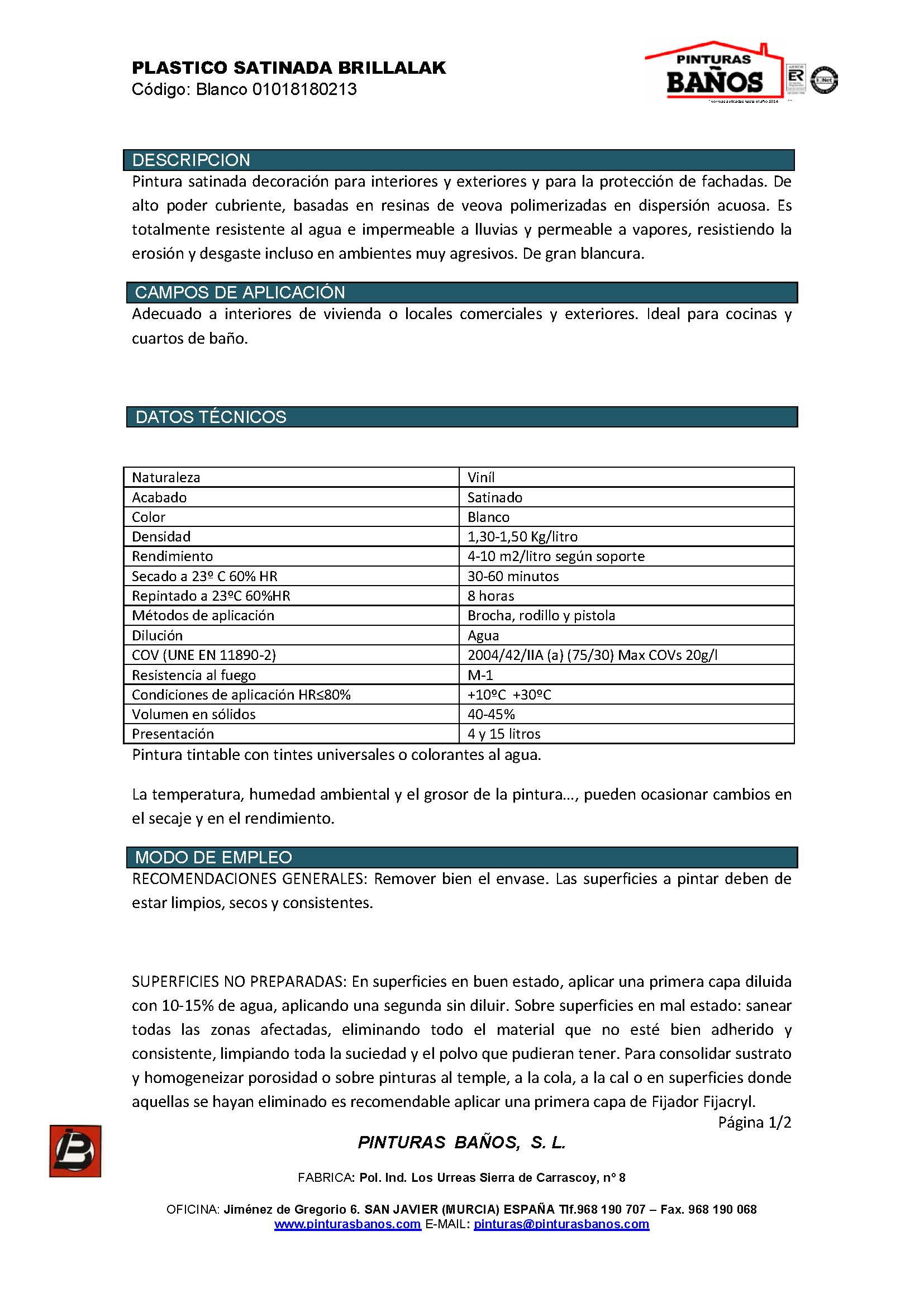 PLASTICO SATINADO BRILLALAK